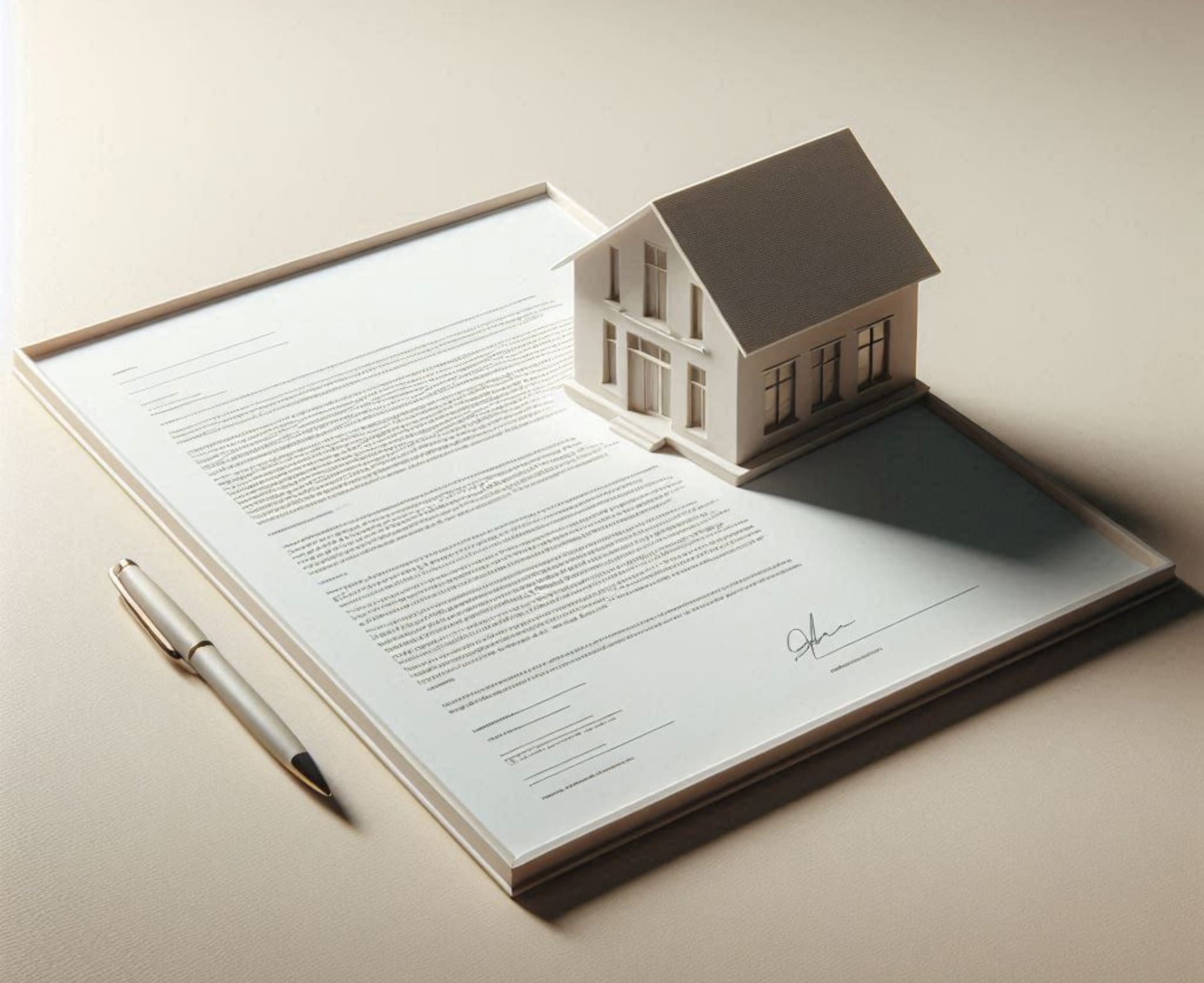 Une maison sur un contrat de notaire